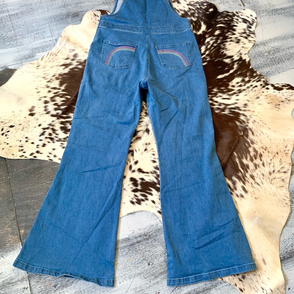 🌵BRAND NEW The Hippie Shake Denim Rainbow Dungarees Overalls US 10🌵 - Picture 10 of 10
